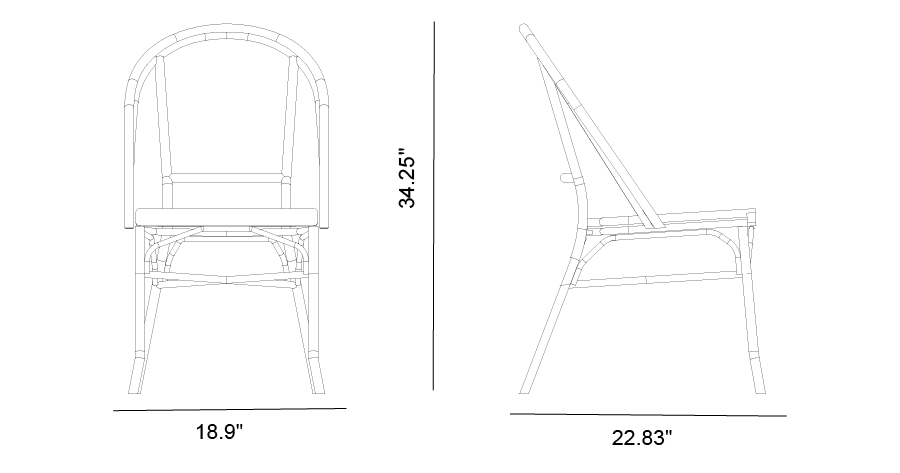 Trattino Armless Dining Chair