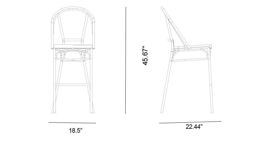 Trattino Bar Stool